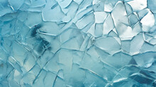 Ice Background. Blue Background With Cracks On The Ice Surface