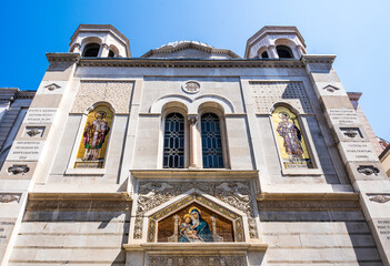 Wall Mural - Exterior view of the Saint Spyridon Serbian-Orthodox church, erected in 18th century in Trieste, Italy