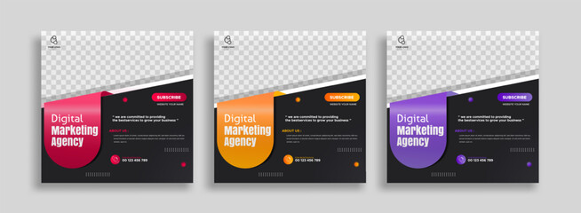Wall Mural - digital marketing agency business promotion social media post template.