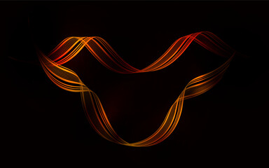 Canvas Print - Isolated golden twisted curly frame on a black background