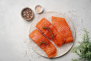 Wall Mural - Fresh raw salmon fish fillet