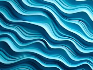 Sticker - Blue texture. Wavy background. Interior wall decoration panel pattern abstract waves. Backdrop. Ai generartive