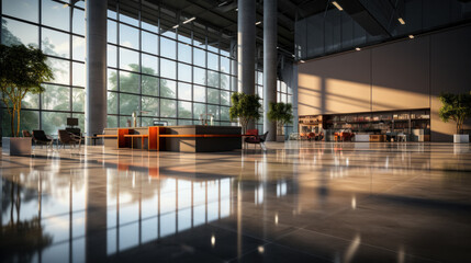 Sticker - Epoxy and waxed floor in modern open space office