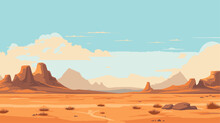 Desert Mountains Landscape Background
