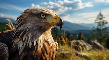 Wall Mural - eagle bird animal wildlife on nature view ai generated image