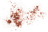 Pile cocoa powder isolated on white, top view