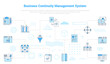 © teguhjatipras - bcms business continuity management system concept with icon set template banner with modern blue color style