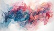canvas print picture - Verlaufende Wasserfarben in Pink und Blau (KI-/AI-generiert)