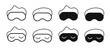sleep eye mask vector icon set.
