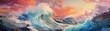 colorful vibrant ocean waves, generated by AI