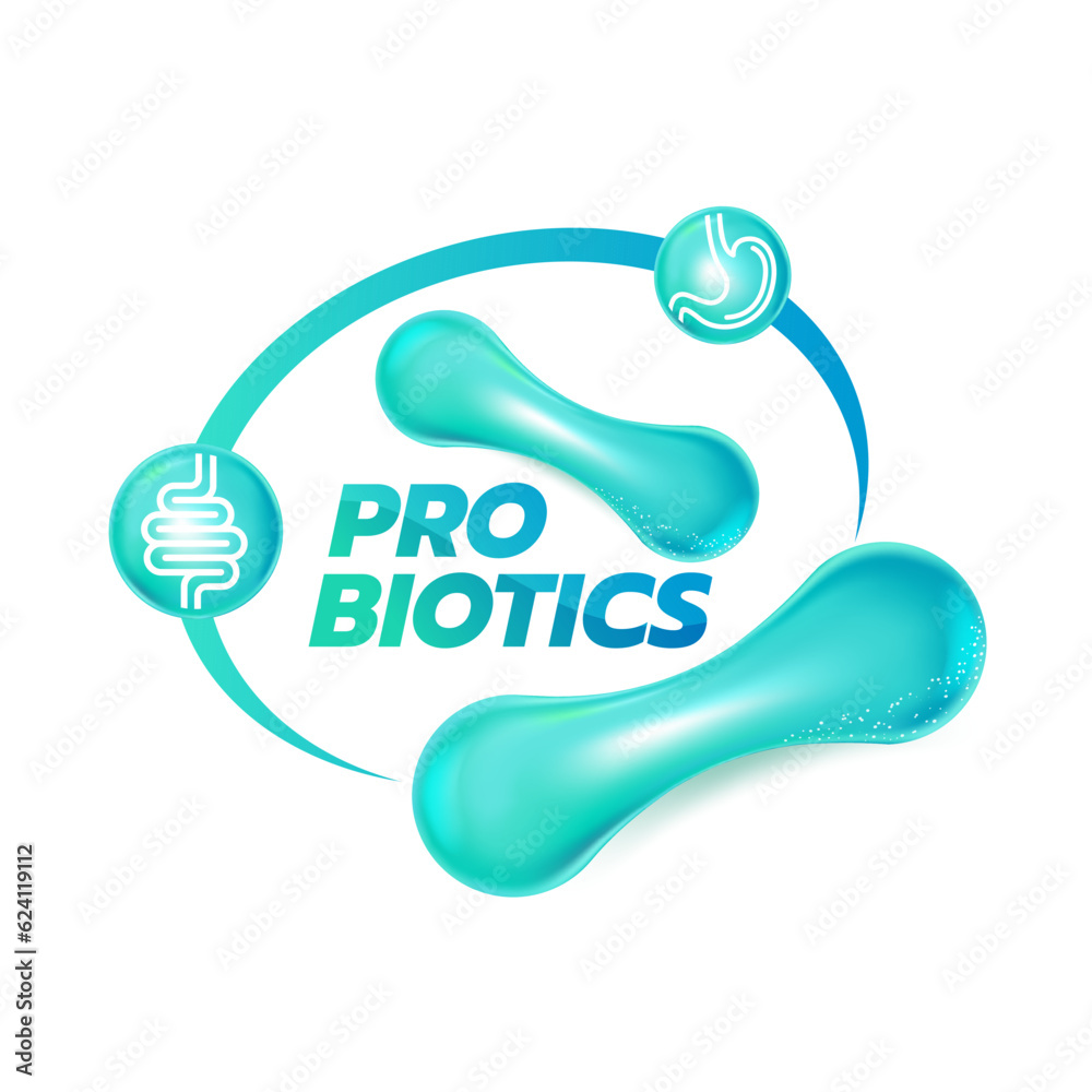 Probiotic Foods Good Bacteria Vector illustration. Stock Vector | Adobe ...
