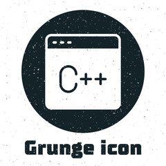 Canvas Print - Grunge Software, web developer programming code icon isolated on white background. Javascript computer script random parts of program code. Monochrome vintage drawing. Vector