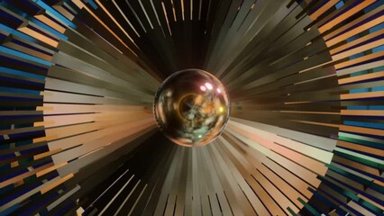 Wall Mural - abstract background 3d animation shiny futuristic composition made of geometric elements transforms 