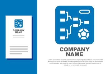 Poster - Blue Results and standing tables scoreboard championship tournament bracket icon isolated on white background. Logo design template element. Vector