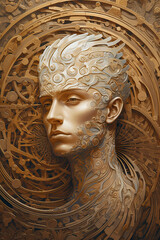 Wall Mural - A close up of a sculpture of a man
