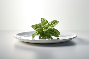 Wall Mural - fresh basil in a bowl