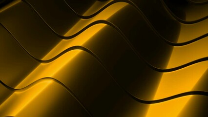 Poster - Yellow and green stripes. Design. Bright background with stripes that move upwards in cartoon abstraction.