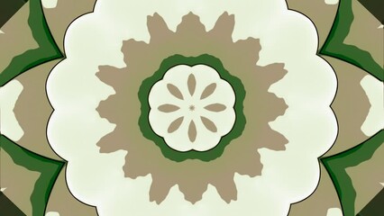 Poster - Beautiful flower bud in kaleidoscope style. Design. Spinning fractal animated flower.
