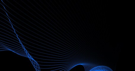 Poster - Abstract glowing blue laser rays. stripe line art design. Modern shiny diagonal rounded lines pattern. Futuristic technology concept. lines wave abstract stripe design
