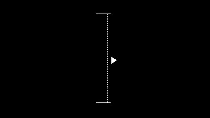 White vertical dotted line measuring height animation, alpha channel