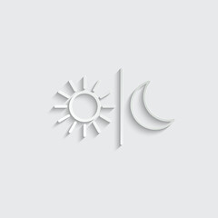 Poster - sun and moon icon vector day and night sign