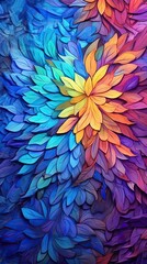 Wall Mural - A vibrant mosaic pattern with intricate details and a burst of colors. Colorful illustration art. Generative AI