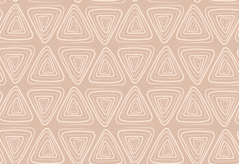 Poster - Seamless mosaic Pattern from triangles. Linear Geometric abstract ornament. Doodle spiral background