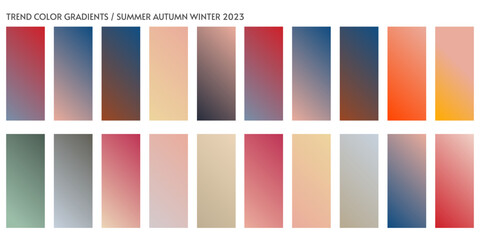 Wall Mural - New fashion color and gradients trend 2023. Color palette forecast of the future color trend and gradients new color combinations Summer Autumn Winter 2023