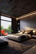 © Boss - Luxury Bedroom with Gray Blankets and a Natural Light coming from an Huge Window.