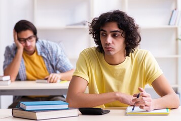 Wall Mural - Two male students in the classroom