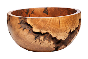 Wall Mural - Burl wood bowl. isolated object, transparent background
