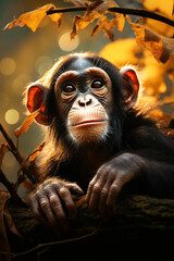 Cute Beautiful Chimps, Wildlife Photography, Generative AI