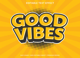 Poster - good vibes editable text effect template use for font style logo