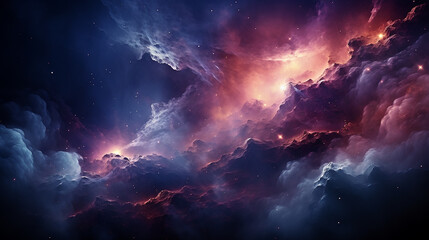 galaxy and nebula photo with purple and pink color tone, hyper realistic Made by AI generated