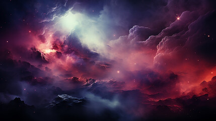 Wall Mural - galaxy and nebula photo with purple and pink color tone, hyper realistic Made by AI generated