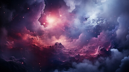 Wall Mural - galaxy and nebula photo with purple and pink color tone, hyper realistic Made by AI generated