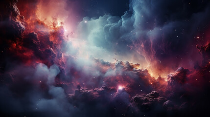 galaxy and nebula photo with purple and pink color tone, hyper realistic Made by AI generated