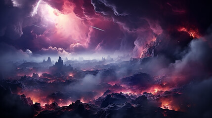 Wall Mural - galaxy and nebula photo with purple and pink color tone, hyper realistic Made by AI generated