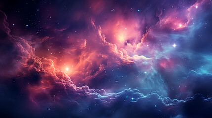 Wall Mural - galaxy and nebula photo with purple and pink color tone, hyper realistic Made by AI generated