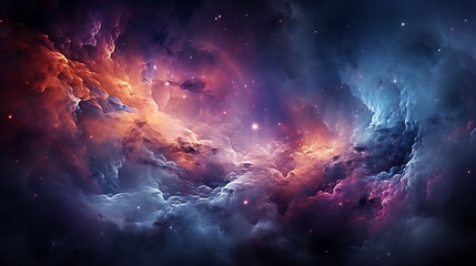Wall Mural - galaxy and nebula photo with purple and pink color tone, hyper realistic Made by AI generated