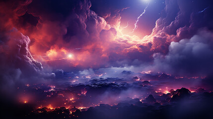 Wall Mural - galaxy and nebula photo with purple and pink color tone, hyper realistic Made by AI generated