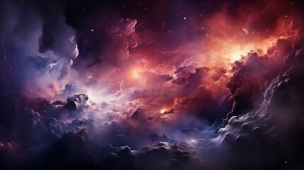 Wall Mural - galaxy and nebula photo with purple and pink color tone, hyper realistic Made by AI generated