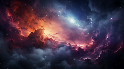 Wall Mural - galaxy and nebula photo with purple and pink color tone, hyper realistic Made by AI generated