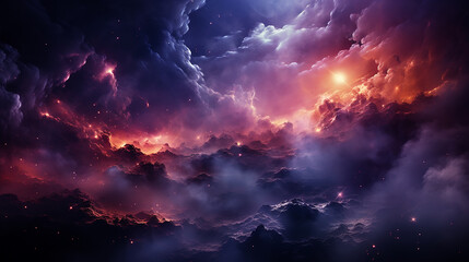 galaxy and nebula photo with purple and pink color tone, hyper realistic Made by AI generated