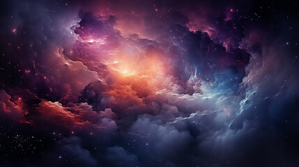 Wall Mural - galaxy and nebula photo with purple and pink color tone, hyper realistic Made by AI generated