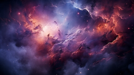 galaxy and nebula photo with purple and pink color tone, hyper realistic Made by AI generated