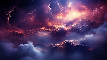 Wall Mural - galaxy and nebula photo with purple and pink color tone, hyper realistic Made by AI generated