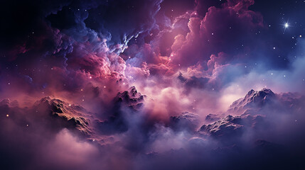 galaxy and nebula photo with purple and pink color tone, hyper realistic Made by AI generated