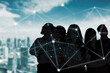 © Creativa Images - Silhouette of Business people with global network connections