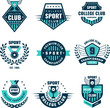 © ONYXprj - Sport labels. College sport team emblem or logo recent vector template with place for text